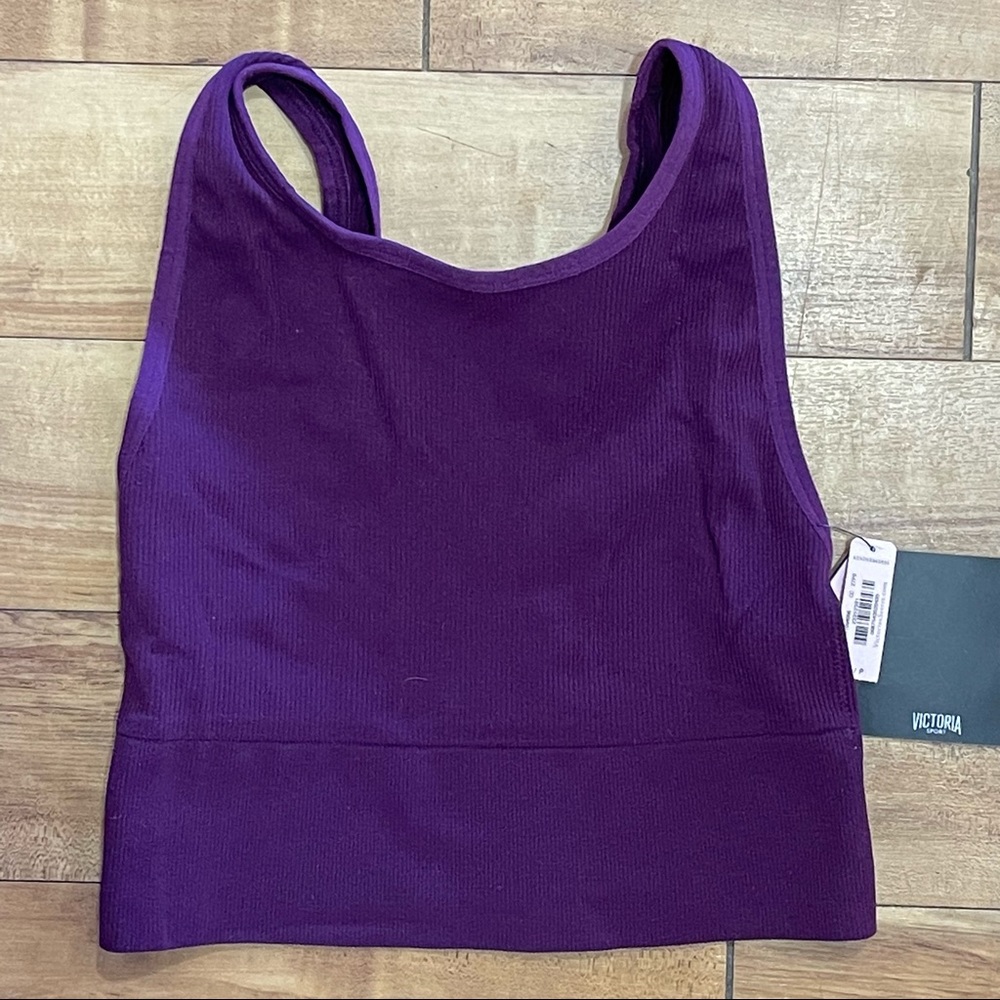 NWT Victoria’s Secret Sport Bra Longline Crop Small Purple